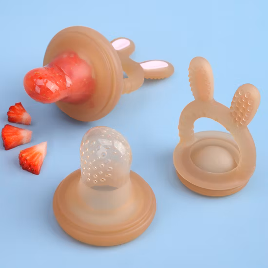 Wholesale Infant Fruit Teething Teether Toys Silicone Baby Feeding Fruit Food Feeder